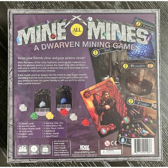Mine All Mines Board Game by Daryl Andrews 2017 IDW Games, New and Sealed - Picture 2 of 7